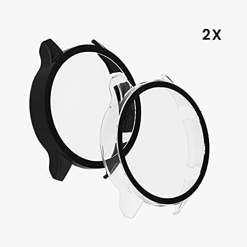 kwmobile Fedezze Comaptible a Xiaomi Mi Watch/Mi Nézni a Színes Sport Szett (2) -Edzett Üveg, Műanyag Keret - Fekete/Átlátszó