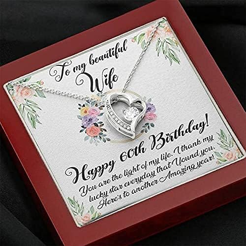 Üzenet Kártya Ékszerek, Kézzel készített Nyaklánc - Boldog a 60-ik Születésnapját Nyaklánc, a Felesége, A Gyönyörű Feleségemet