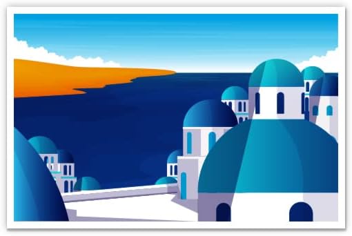 Görögország, Santorini görög Sziget Nyaralás - 3 Vinyl Matrica - Autós Laptop Víz Üveg Telefon - Vízálló Matrica