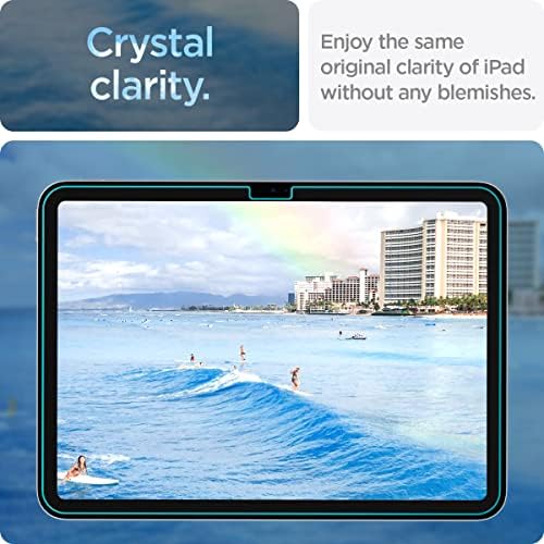 Spigen Edzett Üveg kijelző Védő fólia [GlasTR EZ Fit] Célja az iPad 10 Generáció 10.9 inch (2022) [9H Keménység/Case-Barátságos]