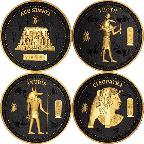 2022 DE az Ókori Egyiptom PowerCoin 100 Év Tutanhamon Készlet 12 Érmék 50 Cent Salamon-Szigetek 2022 Bizonyíték