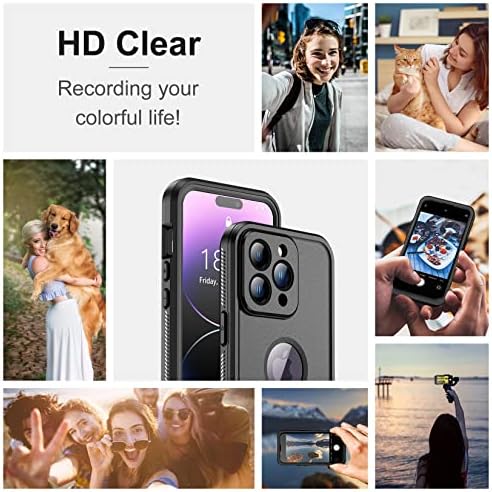 Temdan [Igazi 360 iPhone 14 Pro Max Esetben Vízálló, Beépített 9H Edzett Üveg Kamera Lencséje & Screen Protector [Porvédett]