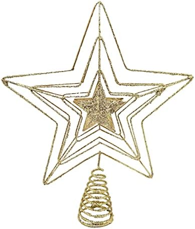Rocky Mountain Áruk Csillag csúcsdíszt 15 Arany - Drót Csillag Topper Karácsonyi Dekoráció a Csillogó - Acél Spirál Csepp